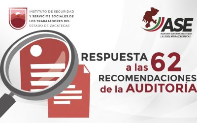 Da respuesta Issstezac a las 62 recomendaciones de la ASE