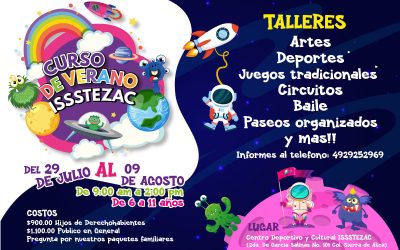 Permanentes durante los días de Consejo Técnico Escolar los “Viernes de Artes y Deportes por la Paz” en el Centro Deportivo y Cultural del Issstezac